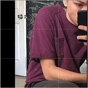 BDG Short Sleeve Crew Maroon Medium